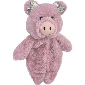 Petlou Floppy Pig Squeaky Plush Dog Toy, Mauve, 13-in