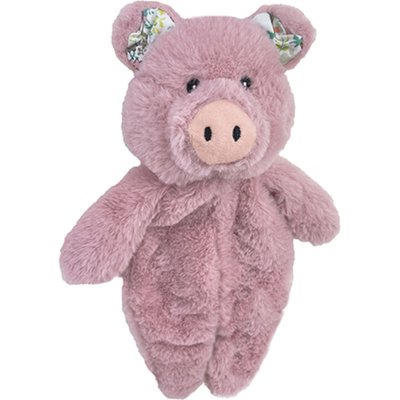 Petlou Petlou Floppy Pig Squeaky Plush Dog Toy, Mauve, 13-in