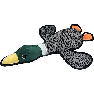 Petlou Farmhouse Mallard Duck Squeaky Plush Dog Toy, Grey, 21-in