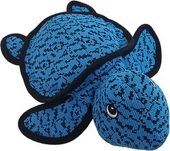 Petlou Farmhouse Turtle Squeaky Plush Dog Toy, Blue, 11-in