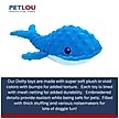 Show in main carousel: Petlou Dotty Friends Whale Squeaky Plush Dog Toy, Blue, 12-in slide 4 of 5