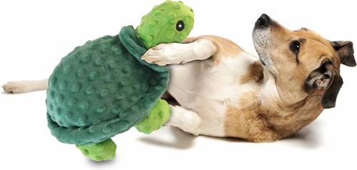Show full view: Petlou Dotty Friends Turtle Squeaky Plush Dog Toy, Green, 12-in slide 2 of 6