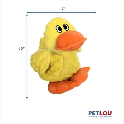 Show full view: Petlou Dotty Friends Duck Squeaky Plush Dog Toy, Yellow, 12-in slide 3 of 5