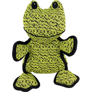 Petlou Farmhouse Frog Squeaky Plush Dog Toy, Green, 10-in