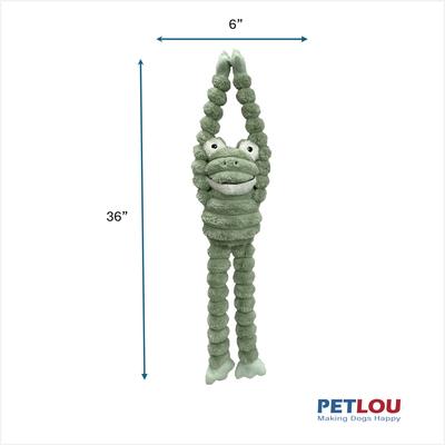 Show full view: Petlou Farm Friends LL Frog Squeaky Plush Dog Toy, Green, 36-in slide 3 of 5