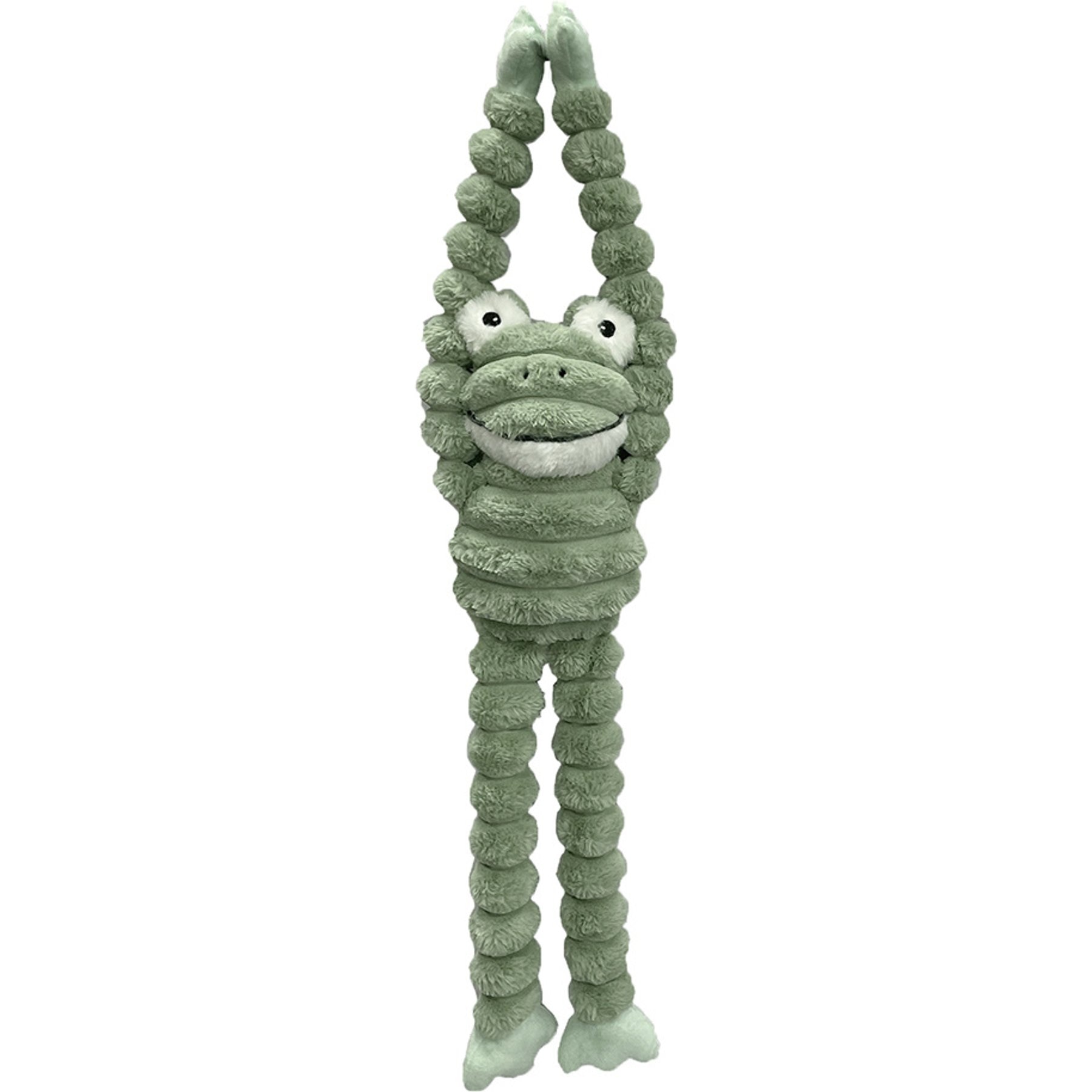 Petlou Farm Friends LL Frog Squeaky Plush Dog Toy, Green, 36-in
