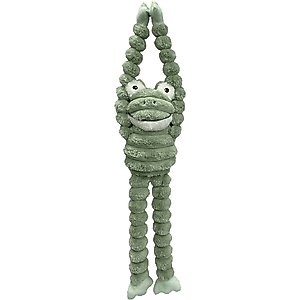 Petlou Farm Friends LL Frog Squeaky Plush Dog Toy, Green, 36-in