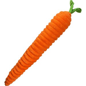 Petlou Luxe Carrot Squeaky Plush Dog Toy, Orange, 33-in