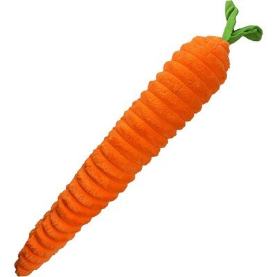 Petlou Petlou Luxe Carrot Squeaky Plush Dog Toy, Orange, 33-in