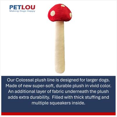 Show full view: Petlou Mushroom Squeaky Plush Dog Toy, White, 29-in slide 5 of 6