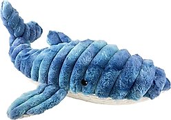 Petlou Zoo Friends Whale Squeaky Plush Dog Toy, Blue, 36-in