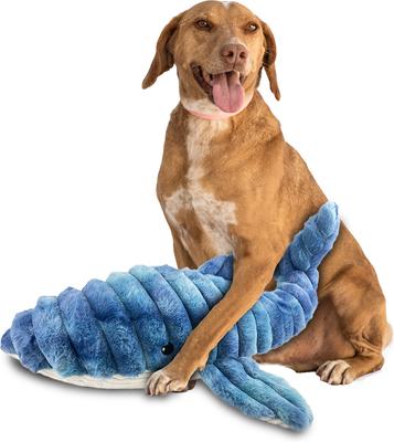 Show full view: Petlou Zoo Friends Whale Squeaky Plush Dog Toy, Blue, 26-in slide 2 of 6