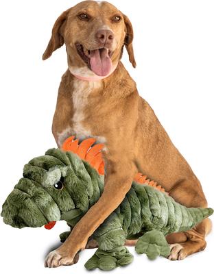 Show full view: Petlou Zoo Friends Iguana Squeaky Plush Dog Toy, Green, 26-in slide 2 of 6