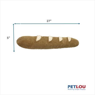 Show full view: Petlou Baguette Squeaky Plush Dog Toy, Brown, 27-in slide 3 of 6