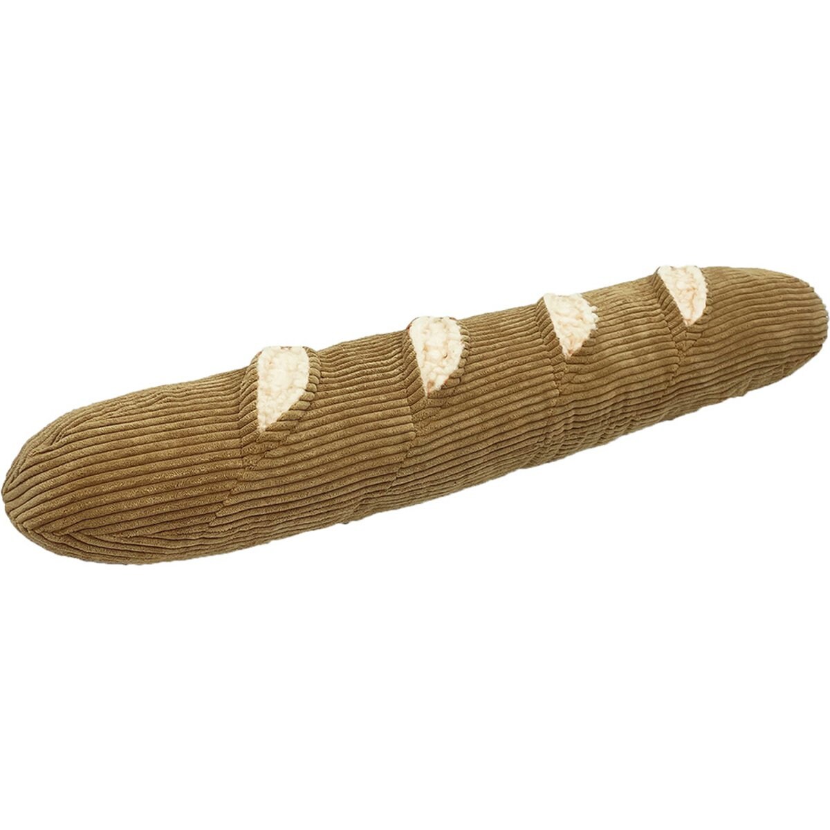 Petlou Baguette Squeaky Plush Dog Toy, Brown, 27-in