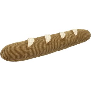 Petlou Baguette Squeaky Plush Dog Toy, Brown, 27-in