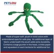 Show in main carousel: Petlou Octopus Squeaky Plush Dog Toy, Green, 28-in slide 4 of 6