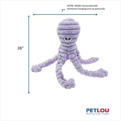 Show full view: Petlou King Octopus Squeaky Plush Dog Toy, Purple, 26-in slide 3 of 5
