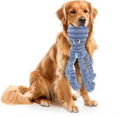 Show full view: Petlou King Octopus Squeaky Plush Dog Toy, Blue, 26-in slide 2 of 6
