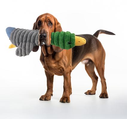 Show full view: Petlou Farm Friends Mallard Duck Squeaky Plush Dog Toy, Grey, 26-in slide 2 of 6