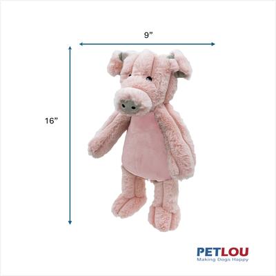 Show full view: Petlou Farm Friends Pig Squeaky Plush Dog Toy, Pink, 16-in slide 3 of 6