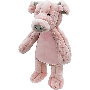 Petlou Farm Friends Pig Squeaky Plush Dog Toy, Pink, 16-in