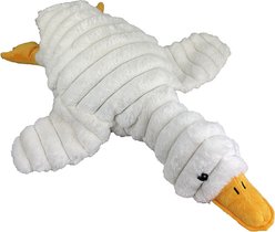 Petlou Farm Friends Goose Squeaky Plush Dog Toy, White, 16-in