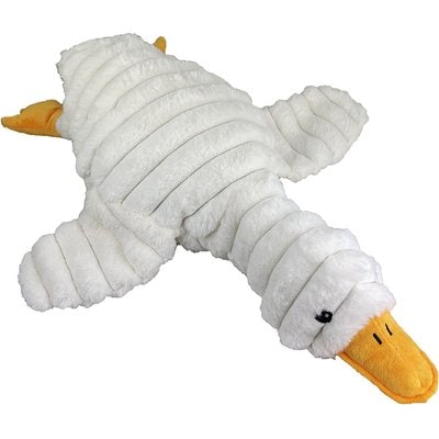 Petlou Petlou Farm Friends Goose Squeaky Plush Dog Toy, White, 16-in