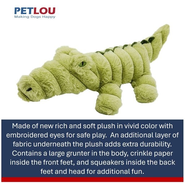 Petlou Zoo Friends Flamingo Squeaky Plush Dog Toy