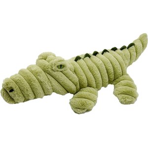 Petlou Zoo Friends Alligator Squeaky Plush Dog Toy, Green, 26-in