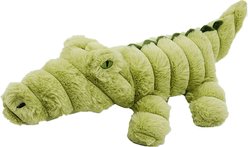 Petlou Zoo Friends Alligator Squeaky Plush Dog Toy, Green, 16-in
