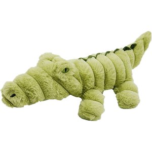 Petlou Zoo Friends Alligator Squeaky Plush Dog Toy, Green, 16-in