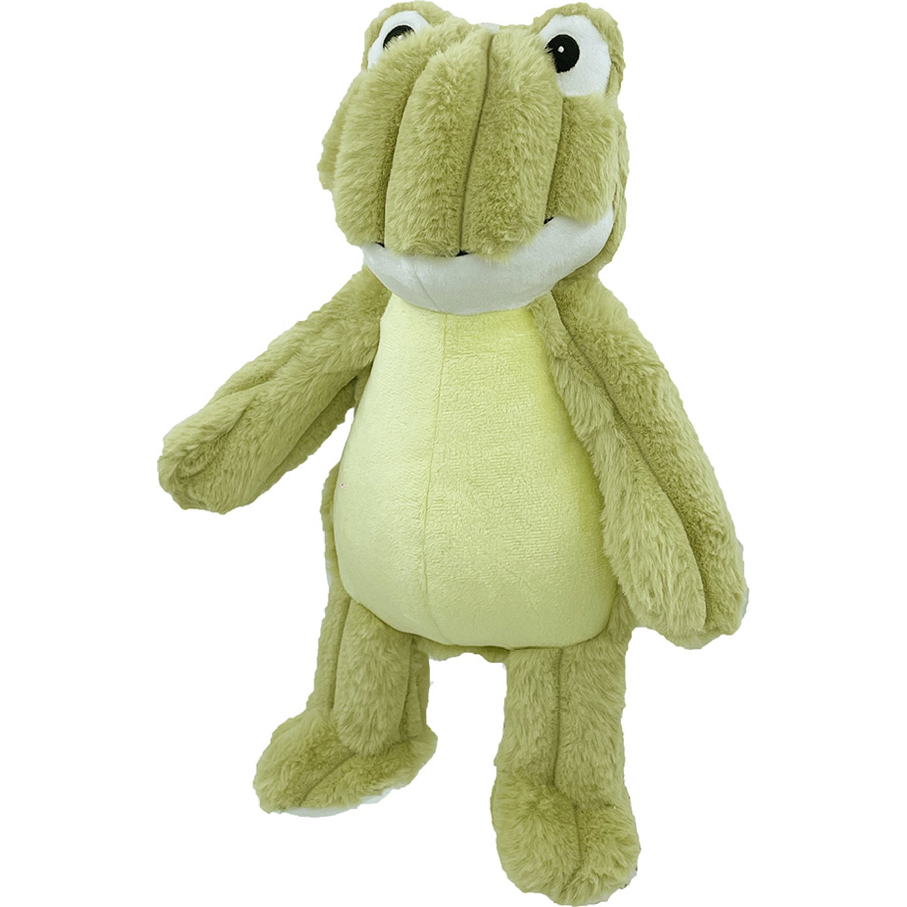 Petlou Farm Friends Frog Squeaky Plush Dog Toy, Green, 16-in
