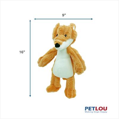 Show full view: Petlou Farm Friends Fox Squeaky Plush Dog Toy, Orange, 16-in slide 3 of 6