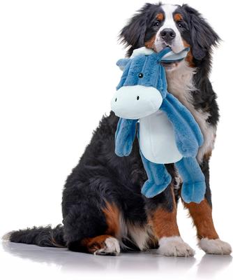 Show full view: Petlou Farm Friends Donkey Squeaky Plush Dog Toy, Blue, 16-in slide 2 of 5