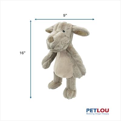 Show full view: Petlou Farm Friends Dog Squeaky Plush Dog Toy, Brown, 16-in slide 3 of 6