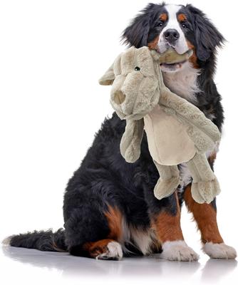 Show full view: Petlou Farm Friends Dog Squeaky Plush Dog Toy, Brown, 16-in slide 2 of 6
