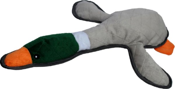 Show full view: Petlou Bite Me Mallard Duck Squeaky Plush Dog Toy, Grey, 19-in slide 1 of 5