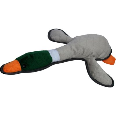 Petlou Petlou Bite Me Mallard Duck Squeaky Plush Dog Toy, Grey, 14-in