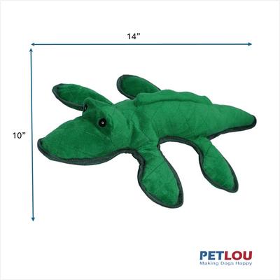 Show full view: Petlou Bite Me Alligator Squeaky Plush Dog Toy, Green, 14-in slide 3 of 6