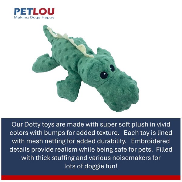 Petlou Dotty Friends Raccoon Squeaky Plush Dog Toy
