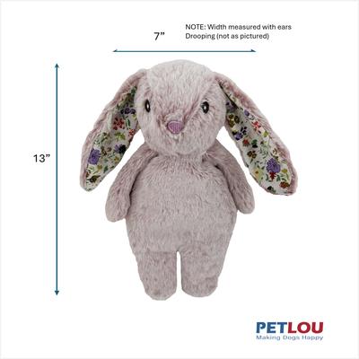 Show full view: Petlou Floppy Rabbit Squeaky Plush Dog Toy, Pink, 13-in slide 3 of 5