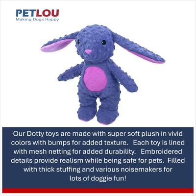 Show full view: Petlou Dotty Friends 3.0 Rabbit Squeaky Plush Dog Toy, Purple, 13-in slide 5 of 6