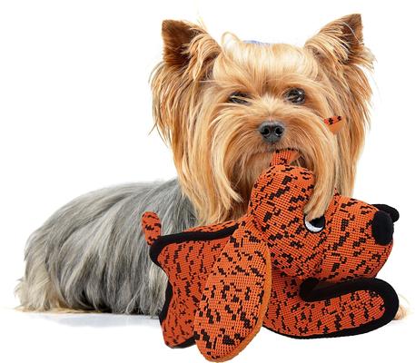 Show full view: Petlou Farmhouse Dog Squeaky Plush Dog Toy, Orange, 11-in slide 2 of 5