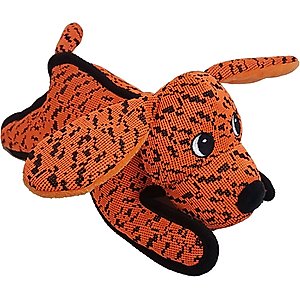 Petlou Farmhouse Dog Squeaky Plush Dog Toy, Orange, 11-in