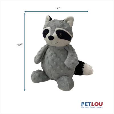 Show full view: Petlou Dotty Friends Raccoon Squeaky Plush Dog Toy, Grey, 12-in slide 3 of 5