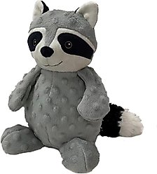 Petlou Dotty Friends Raccoon Squeaky Plush Dog Toy, Grey, 12-in