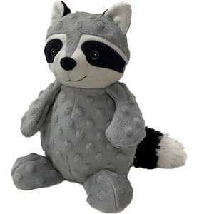 Petlou Dotty Friends Raccoon Squeaky Plush Dog Toy, Grey, 12-in
