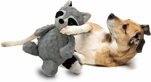 Show full view: Petlou Dotty Friends Raccoon Squeaky Plush Dog Toy, Grey, 12-in slide 2 of 5