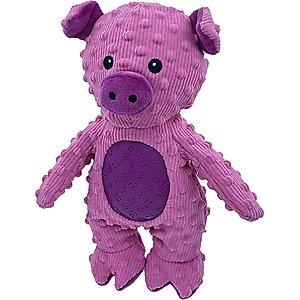 Petlou Dotty Friends 3.0 Pig Squeaky Plush Dog Toy, Pink, 13-in